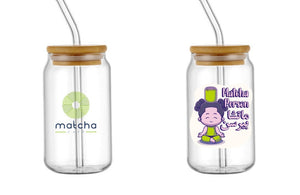 Matcha Person Yoga Girl Glass Cup
