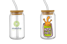 Load image into Gallery viewer, Matcha Devo-Tea Cat Glass Cup
